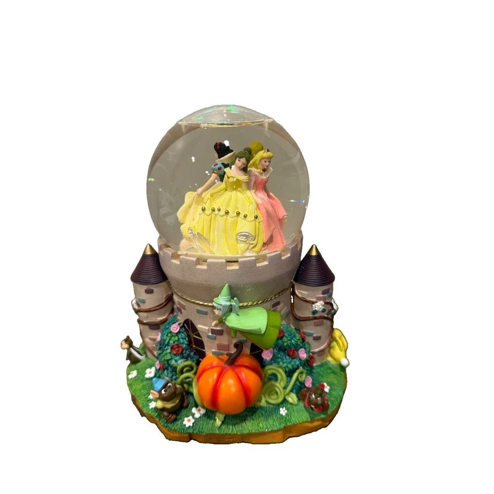 Disney Parks Princess Castle Snow Globe Cinderella Snow White Aurora Music Box